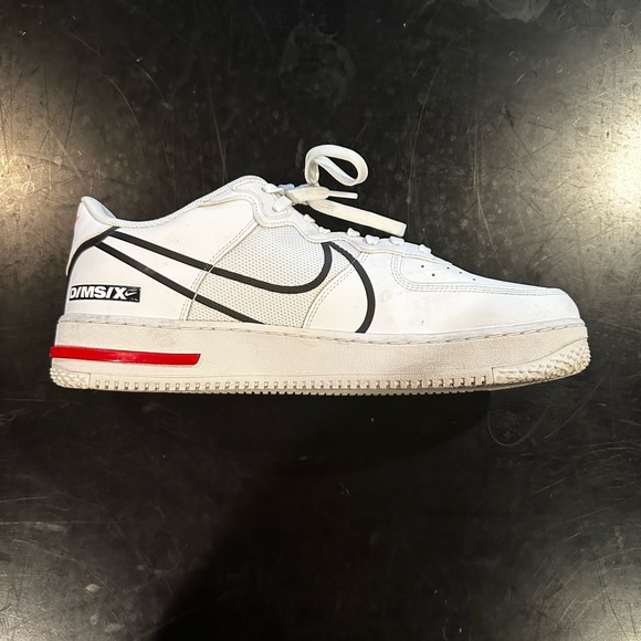 Nike Air Force 1 React White Black Red - Picture 8 of 10